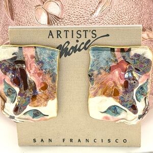 Artist’s Choice Handmade Multicolor Earrings Cat Earrings